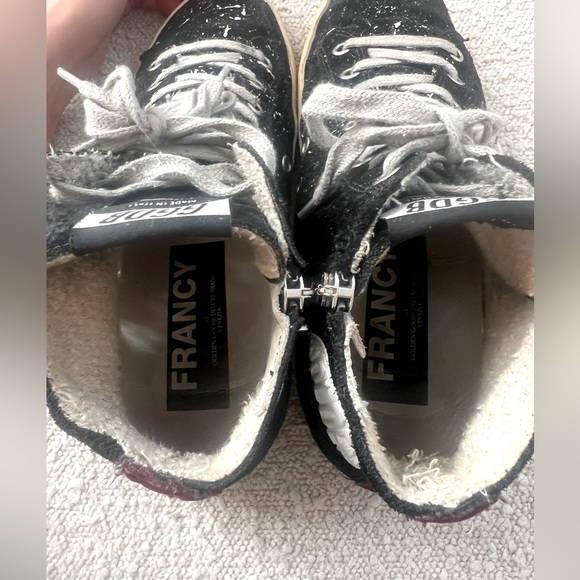 COPY - Golden Goose Francy black suede with white splatter paint sz 39 sz9 - Picture 8 of 10